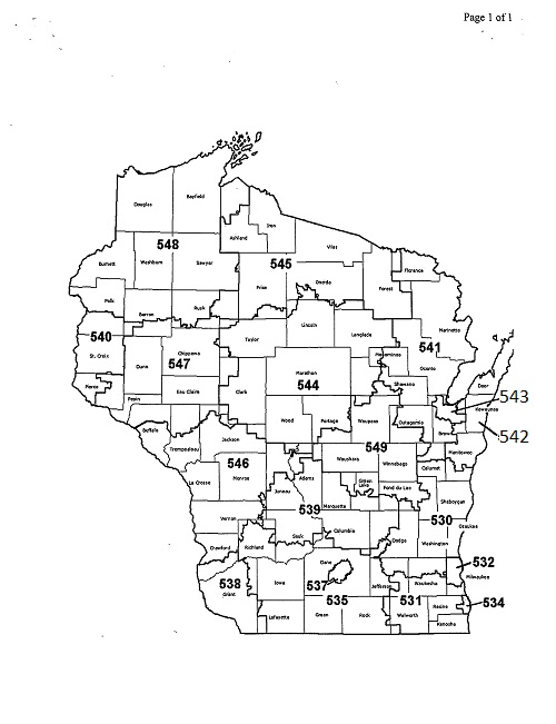 Usps Zip Code Map Wisconsin 2937